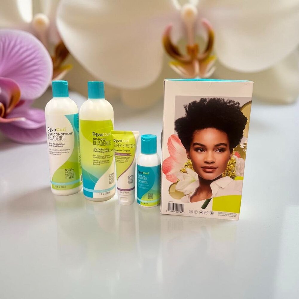 DevaCurl No Poo, One Conditioner Decadence ,Super Stretch and Leave In Kit